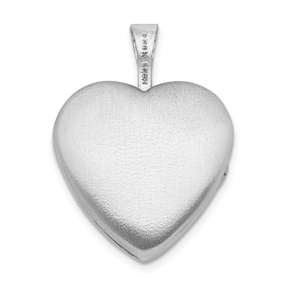 Sterlingsilber Rhodiniert 16mm Emailliert & Diamantiert Liebe Herz Medaillon