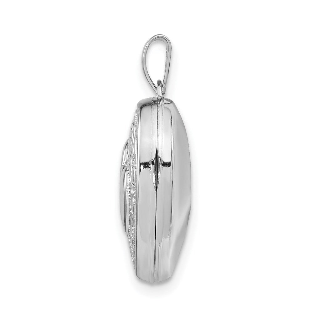 Sterlingsilber Rhodiniert Herz Medaillon