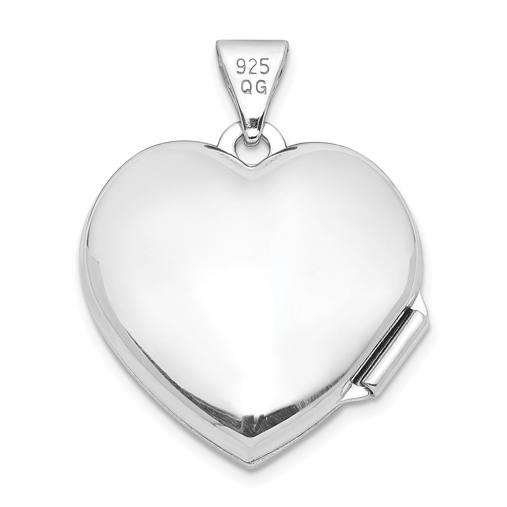 Sterlingsilber Rhodiniert Herz Medaillon