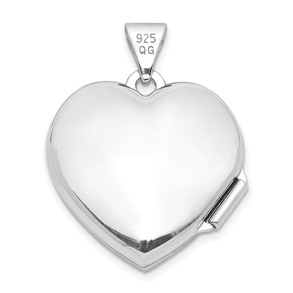Sterlingsilber Rhodiniert Herz Medaillon