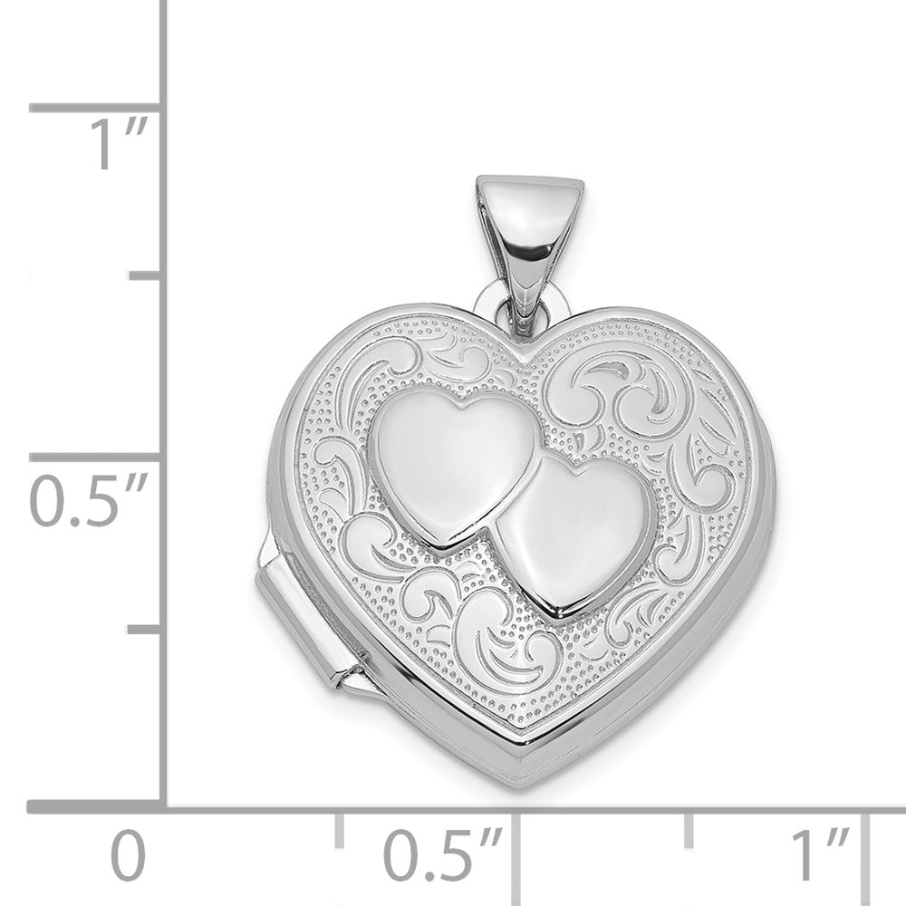 Sterlingsilber Rhodiniert Herz Medaillon