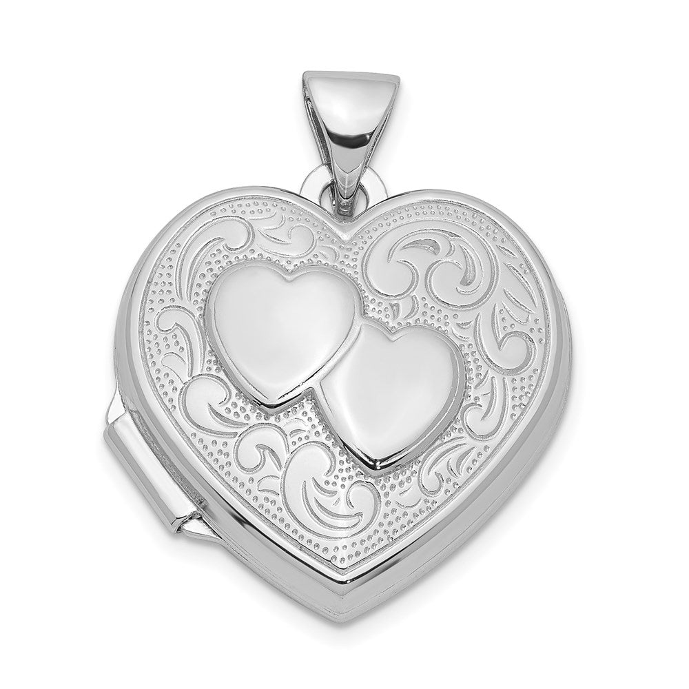 Sterlingsilber Rhodiniert Herz Medaillon