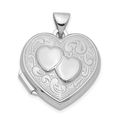 Sterlingsilber Rhodiniert Herz Medaillon