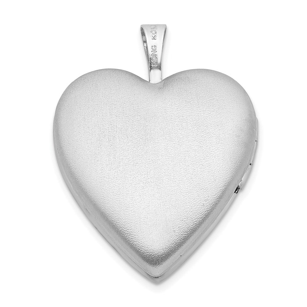 Sterlingsilber Rhodiniert Poliert/satin 20mm für Immer in My Herz Medaillon