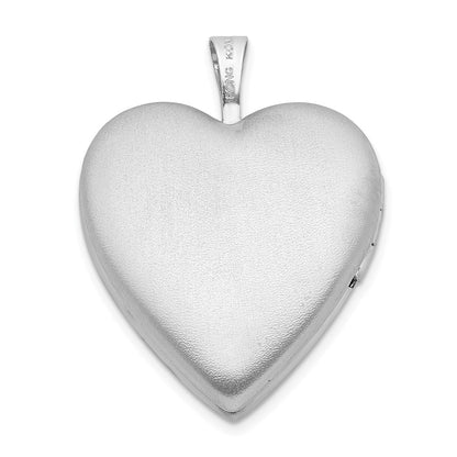 Sterlingsilber Rhodiniert Poliert/satin 20mm für Immer in My Herz Medaillon