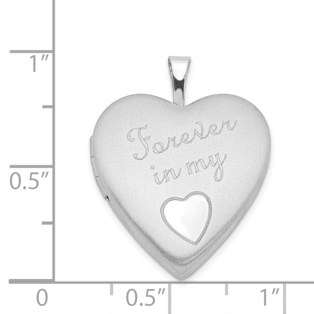 Sterlingsilber Rhodiniert Poliert/satin 20mm für Immer in My Herz Medaillon