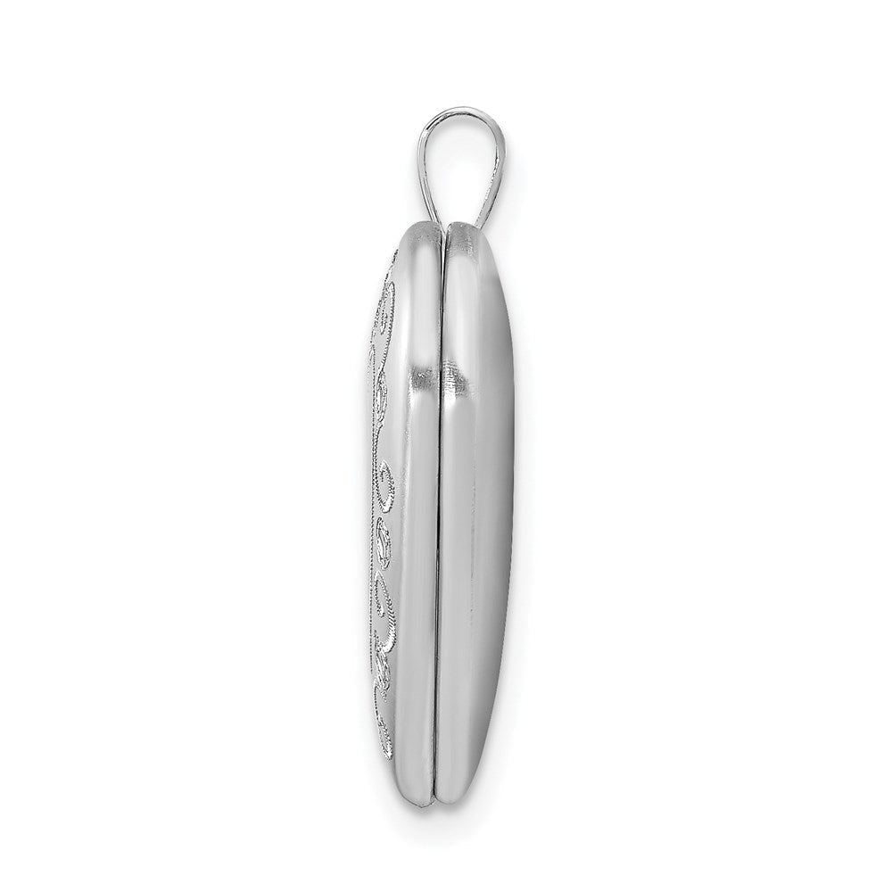 Sterlingsilber Rhodiniert 20mm Diamantiert Herz Medaillon