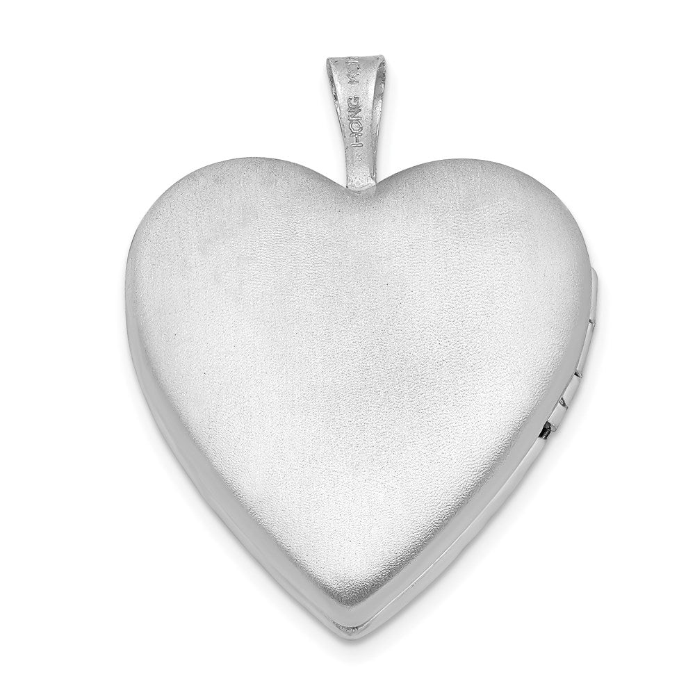 Sterlingsilber Rhodiniert 20mm Diamantiert Herz Medaillon