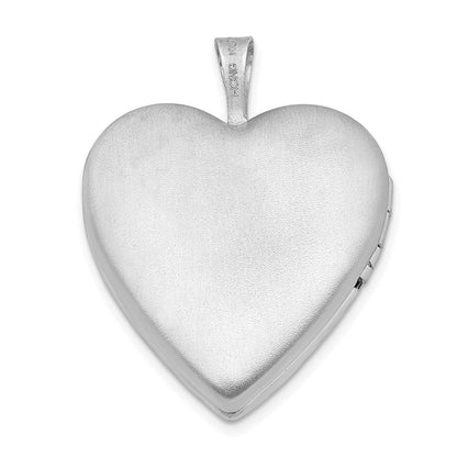 Sterlingsilber Rhodiniert 20mm Diamantiert Herz Medaillon