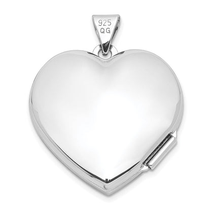 Sterlingsilber Rhodiniert Herz Medaillon