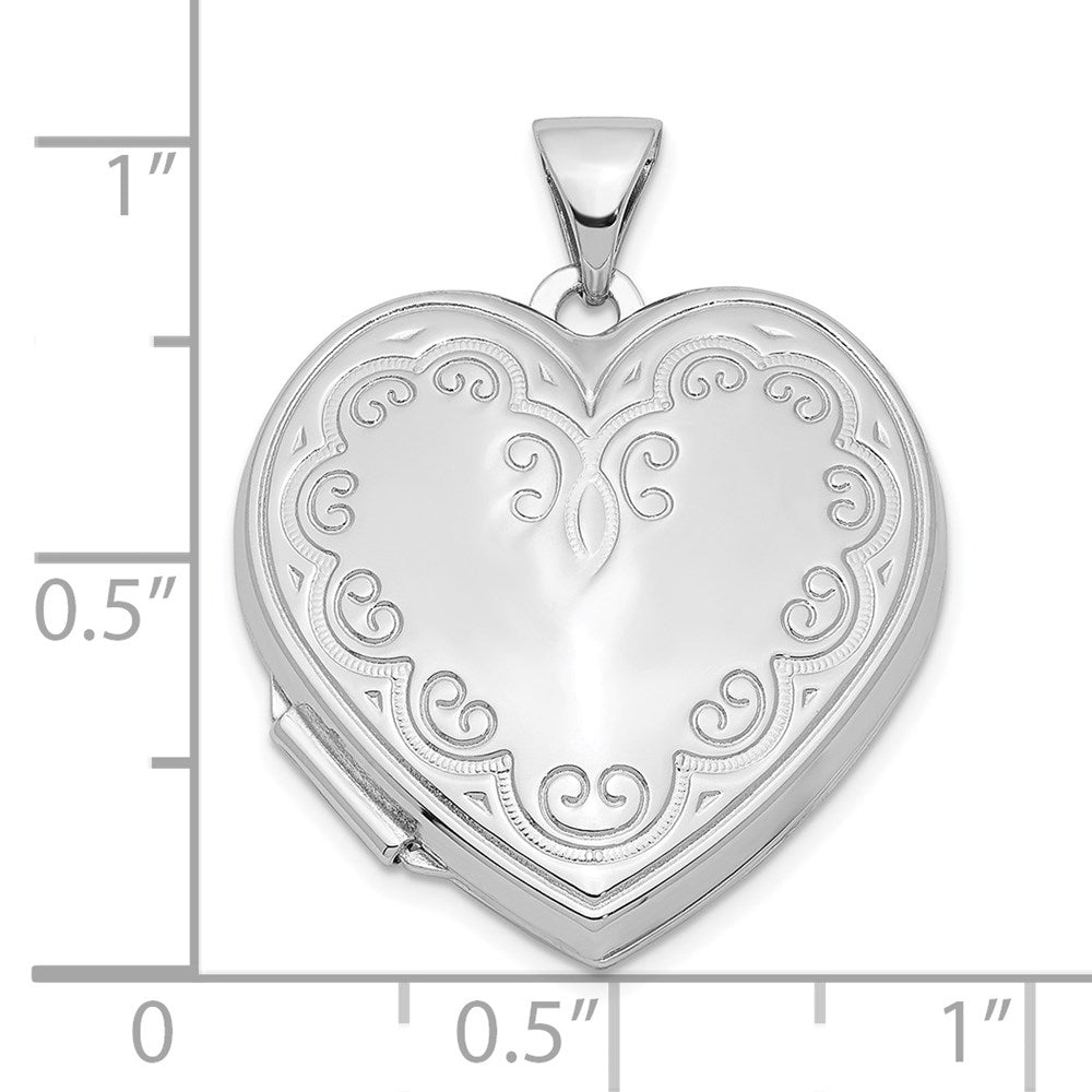 Sterlingsilber Rhodiniert Herz Medaillon