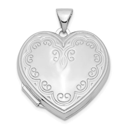 Sterlingsilber Rhodiniert Herz Medaillon