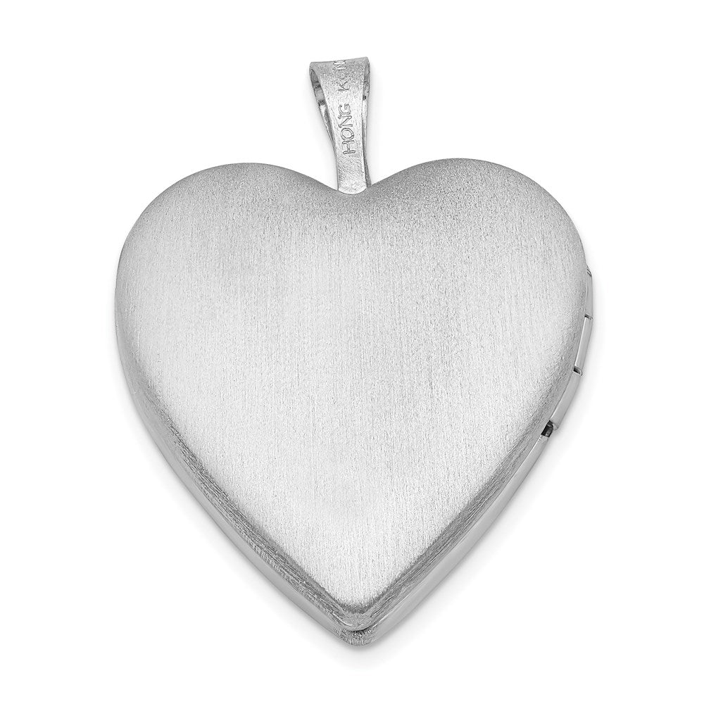 Anhänger Herz-Medaillon aus rhodiniertem Sterlingsilber, 20 mm, diamantiert, mit Diamant