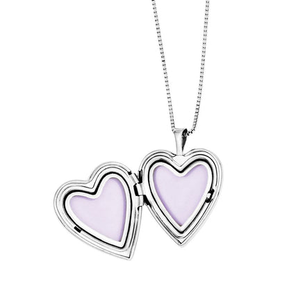 Sterlingsilber Rhodiniert Poliert & Satiniert Schmetterling Herz Medaillon Anhänger Mutter/daughter Halskette Set