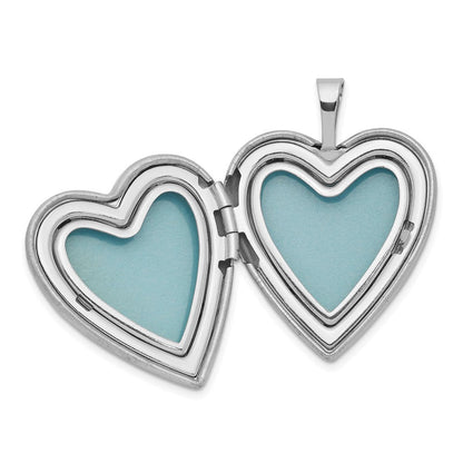 Sterlingsilber Rhodiniert Poliert & Satiniert Schmetterling Herz Medaillon Anhänger Mutter/daughter Halskette Set