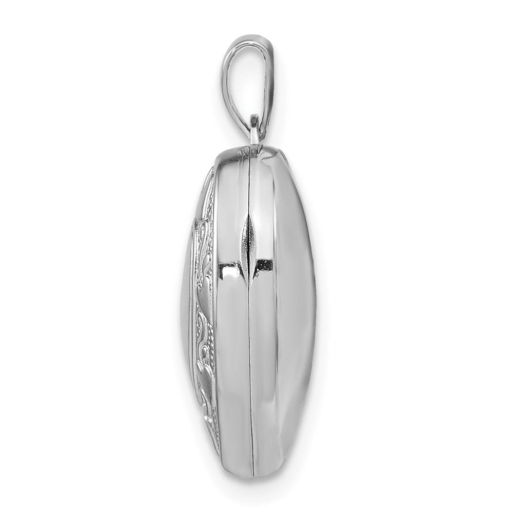 Sterlingsilber Rhodiniert Herz Medaillon