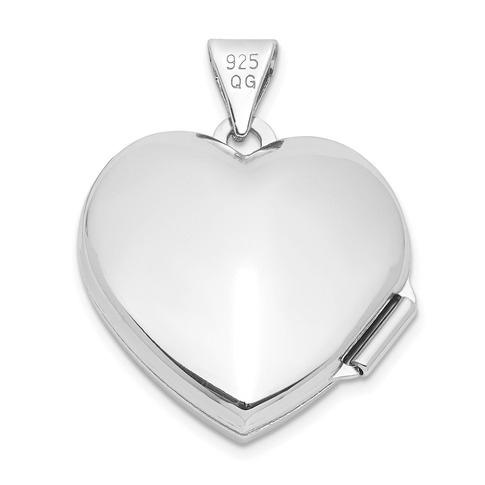 Sterlingsilber Rhodiniert Herz Medaillon