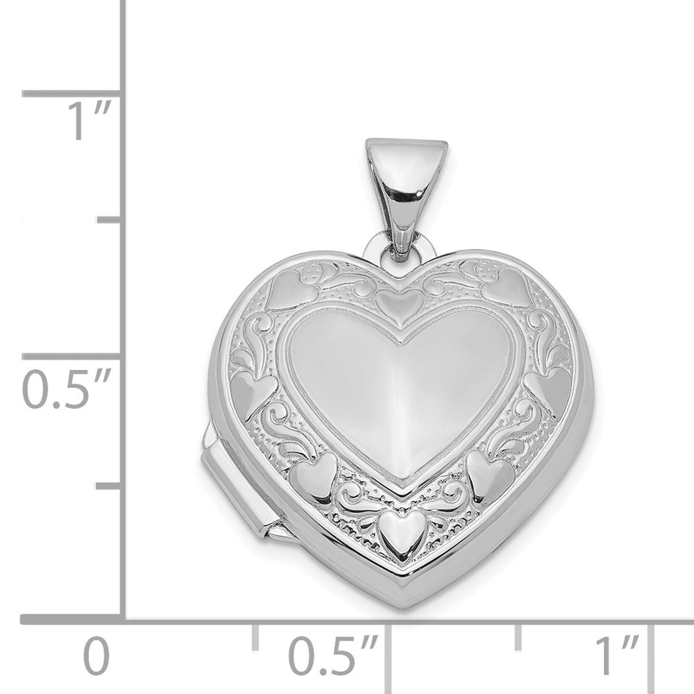 Sterlingsilber Rhodiniert Herz Medaillon