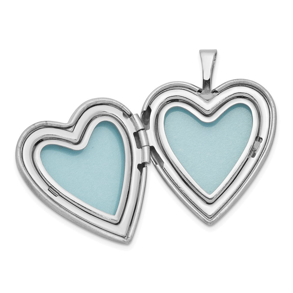 Sterlingsilber Rhodiniert Poliert & Satiniert für Immer in My Herz Mutter/daughter Medaillon/pendant Halskette Set