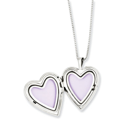 Sterlingsilber Rhodiniert Poliert Wirbel Design Mutter/daughter Medaillon/pendant Halskette Set