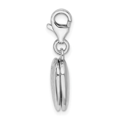 Sterlingsilber Vergoldet Gemustert Karabinerverschluss 12mm Herz Medaillon
