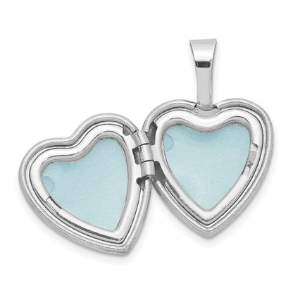 Sterlingsilber rhodiniert & Diamant, poliert und satiniert, 12 mm Herz-Medaillon