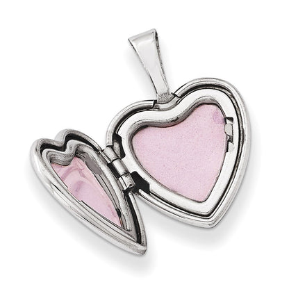 Anhänger Herz-Medaillon Schmetterling rhodiniertes Sterlingsilber & Diamant 12 mm