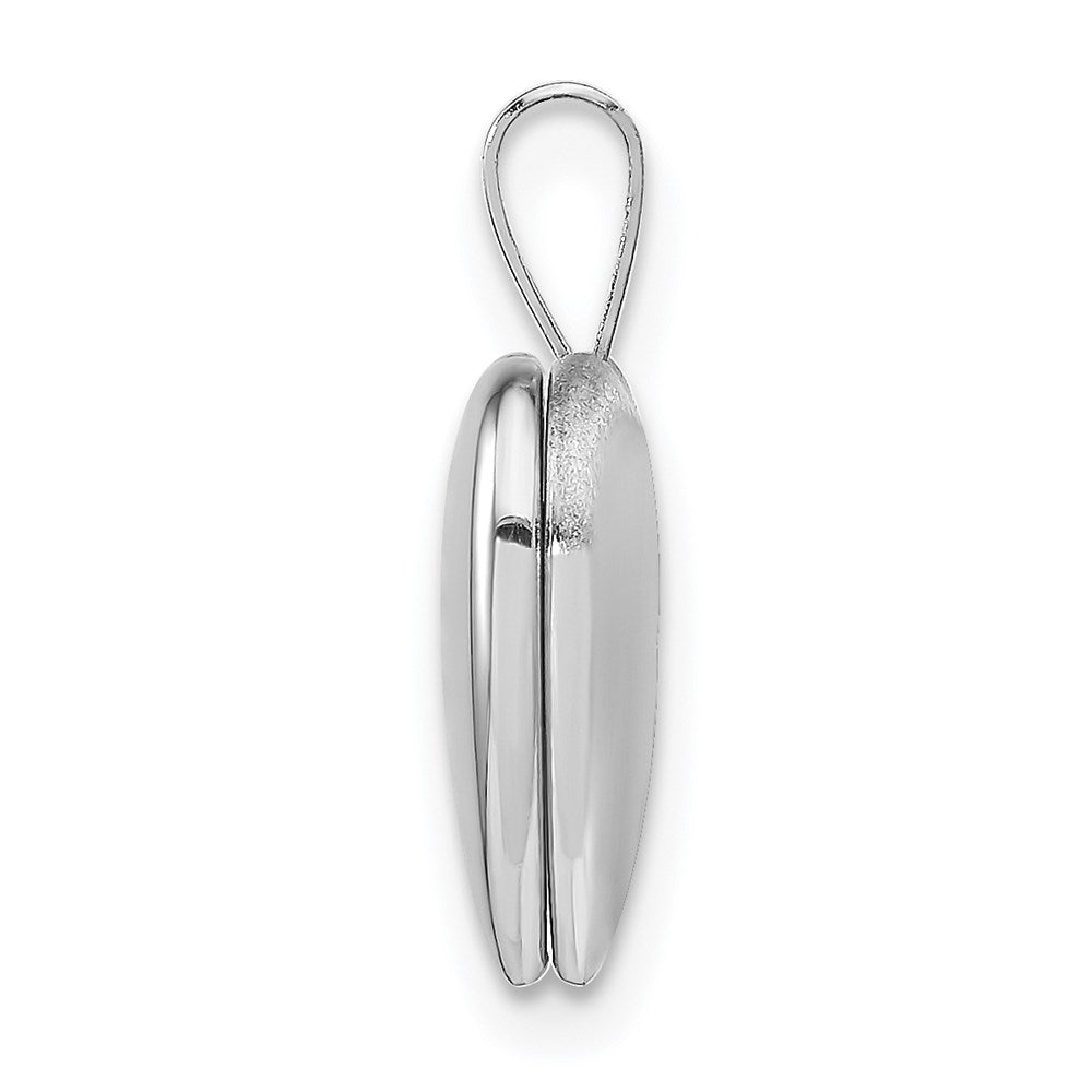 Sterlingsilber Rhodiniert Poliert 12mm Herz Medaillon