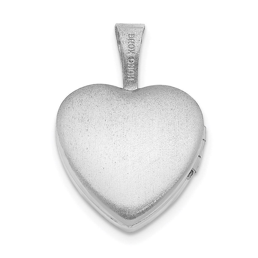 Sterlingsilber Rhodiniert Poliert 12mm Herz Medaillon