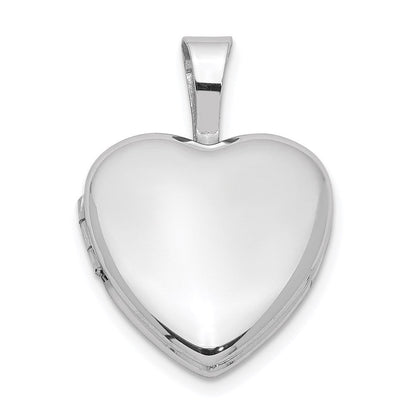 Sterlingsilber Rhodiniert Poliert 12mm Herz Medaillon