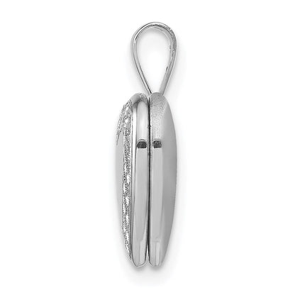 Sterlingsilber Rhodiniert Blumen Herz Flügel 12mm Medaillon