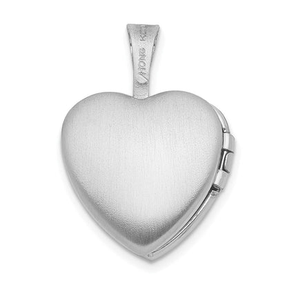 Sterlingsilber Rhodiniert Blumen Herz Flügel 12mm Medaillon