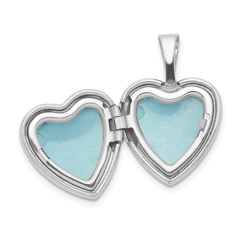 Sterlingsilber Rhodiniert Blumen Herz Flügel 12mm Medaillon