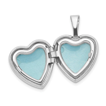 Sterlingsilber Rhodiniert Blumen Herz Flügel 12mm Medaillon