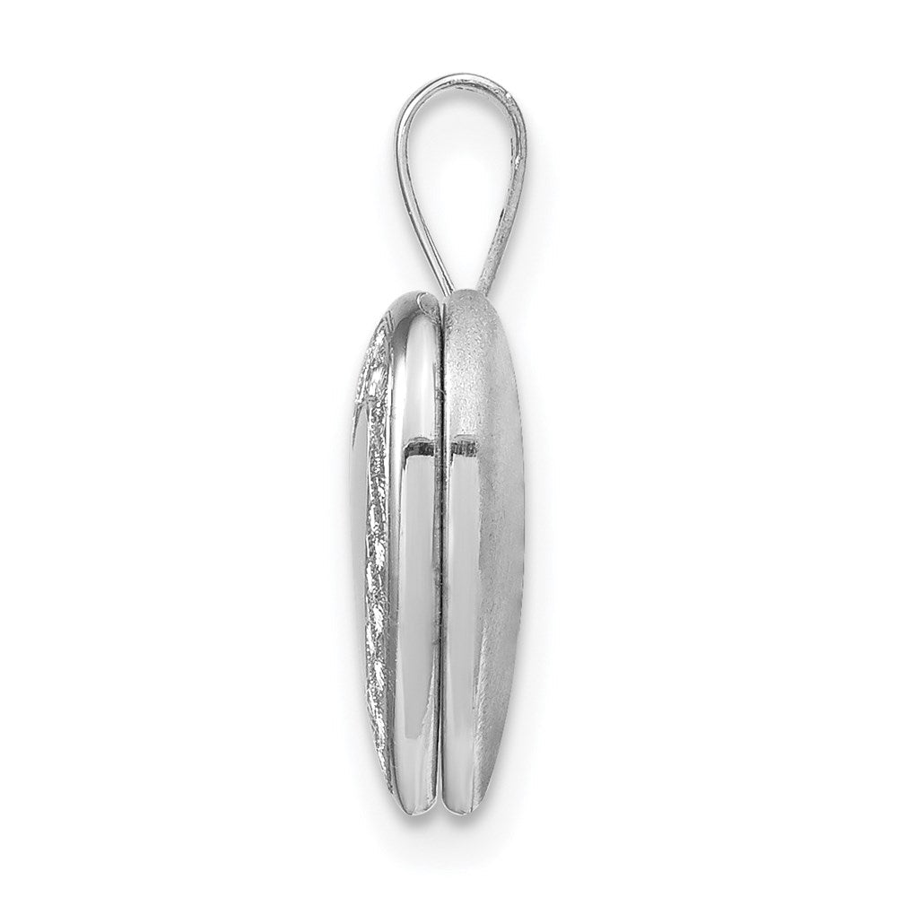 Sterlingsilber Rhodiniert Gedreht Rand 12mm Herz Medaillon
