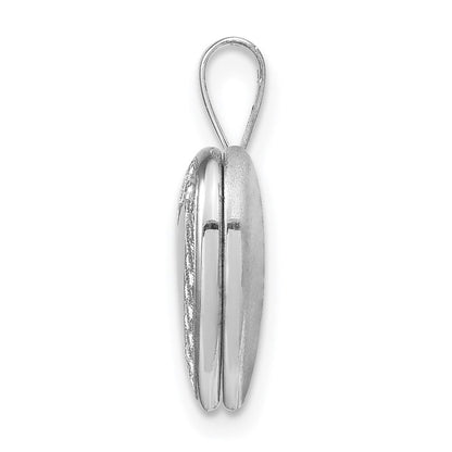 Sterlingsilber Rhodiniert Gedreht Rand 12mm Herz Medaillon
