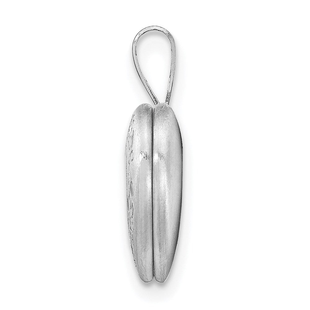 Sterlingsilber Rhodiniert Blume Rand 12mm Herz Medaillon