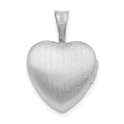 Sterlingsilber Rhodiniert Blume Rand 12mm Herz Medaillon
