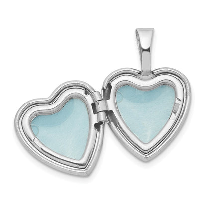 Sterlingsilber Rhodiniert Blume Rand 12mm Herz Medaillon
