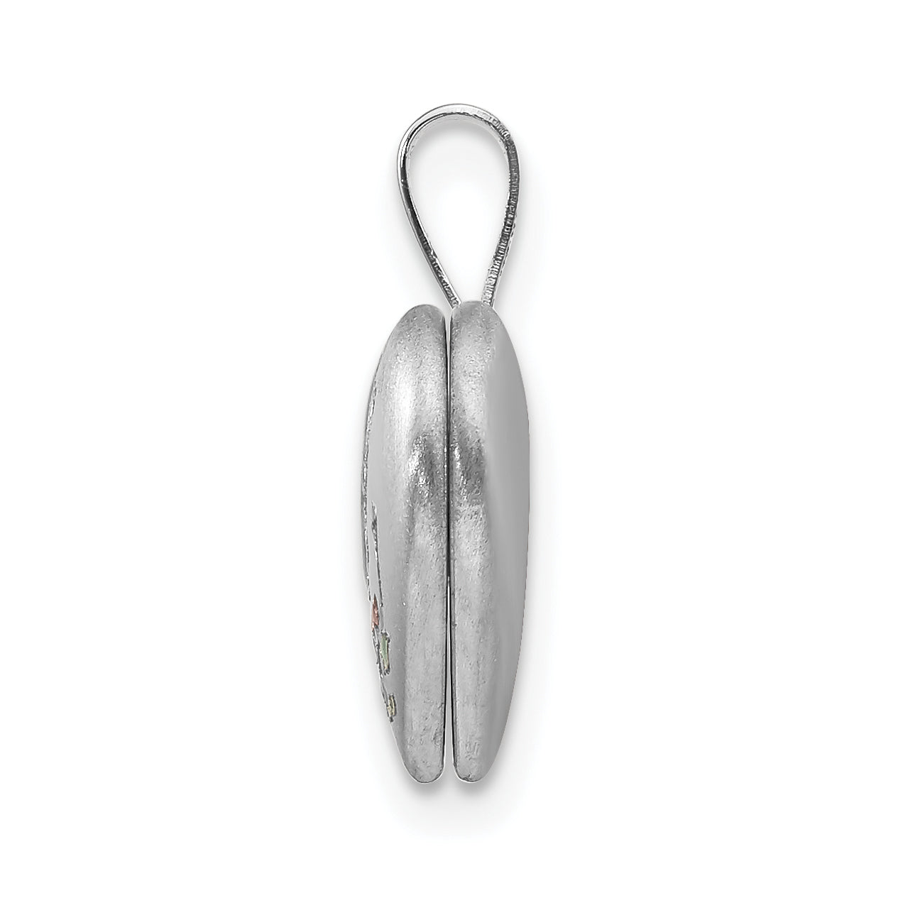 Sterlingsilber Rhodiniert Emaille Schmetterling Blumen 12mm Herz Medaillon