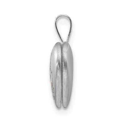 Sterlingsilber Rhodiniert Emaille Schmetterling Blumen 12mm Herz Medaillon