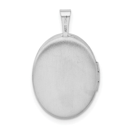 Sterlingsilber Rhodiniert Swirls 19mm Oval Medaillon