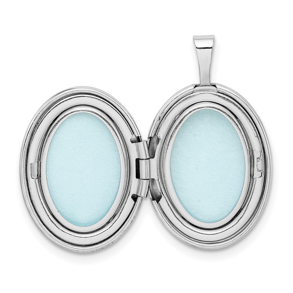 Sterlingsilber Rhodiniert Swirls 19mm Oval Medaillon