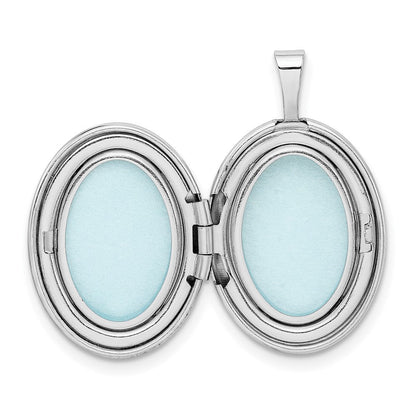 Sterlingsilber Rhodiniert Swirls 19mm Oval Medaillon