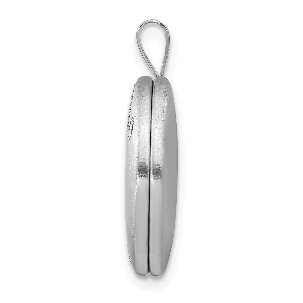 Sterlingsilber Rhodiniert Emaille Blumen 19mm Oval Medaillon