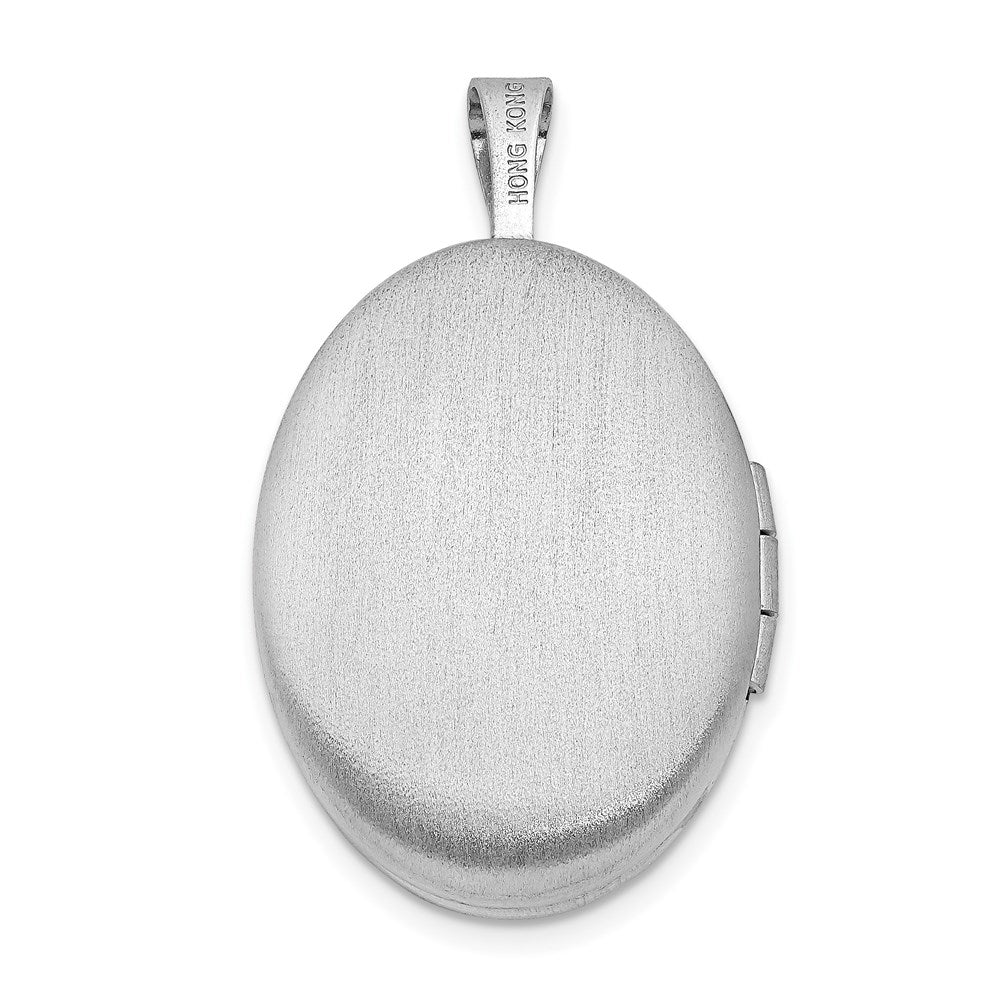 Sterlingsilber Rhodiniert Emaille Blumen 19mm Oval Medaillon