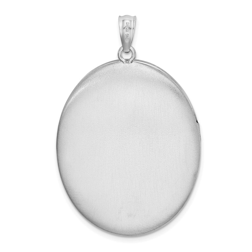 Sterlingsilber Rhodiniert Butterflies 34mm Oval Medaillon