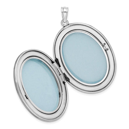 Sterlingsilber Rhodiniert Butterflies 34mm Oval Medaillon