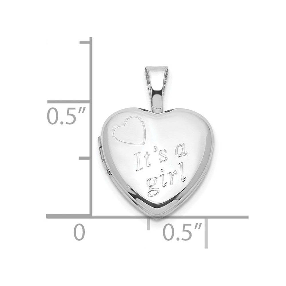 Sterlingsilber It A Mädchen 12mm Herz Medaillon