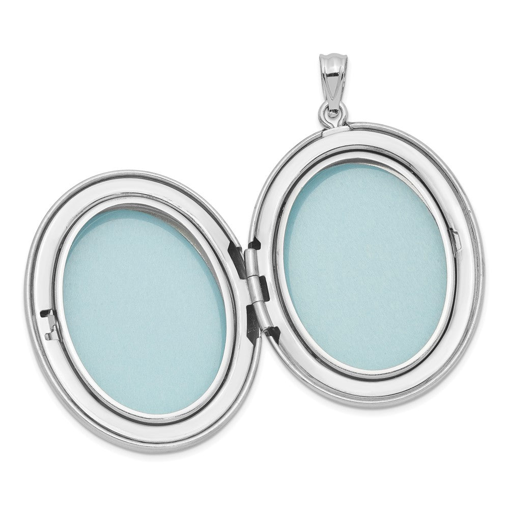Sterlingsilber Rhodiniert Emailliert Blumen Oma 34mm Oval Medaillon